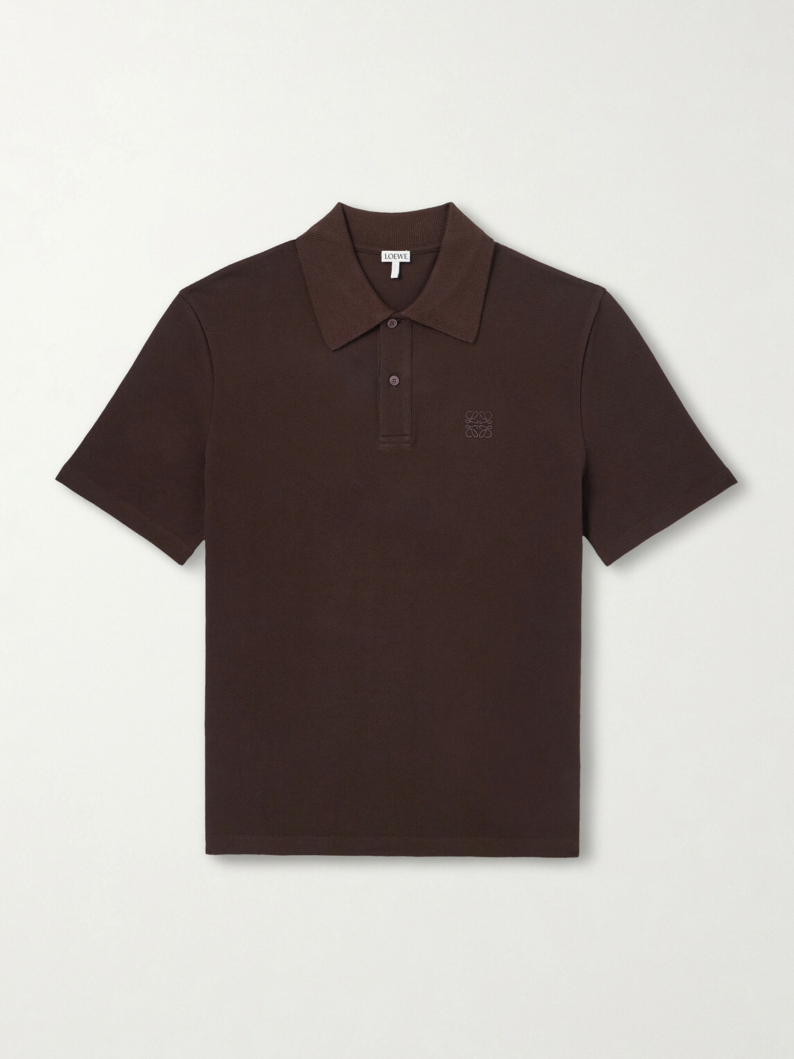 LOEWE - Slim-Fit Logo-Embroidered Cotton-Piqué Polo Shirt - Brown