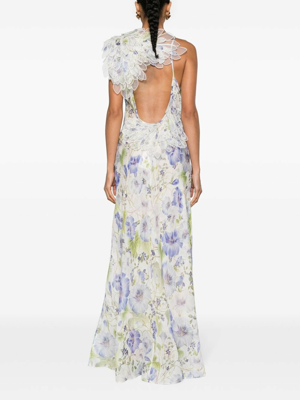vintage maxi dress Beautiful Vintage Cicci USA Silk Ruffle Bottom Maxi Dress - Prom