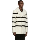 Saint Laurent White Shearling Double-Breasted Jacket