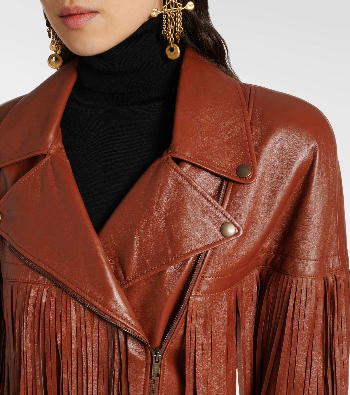 Chloé Fringed leather jacket