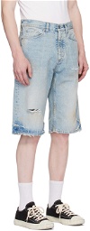 HOPE Blue Loose-Fit Denim Shorts