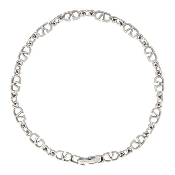 V Logo Chain Bracelet in Silver - Valentino Garavani