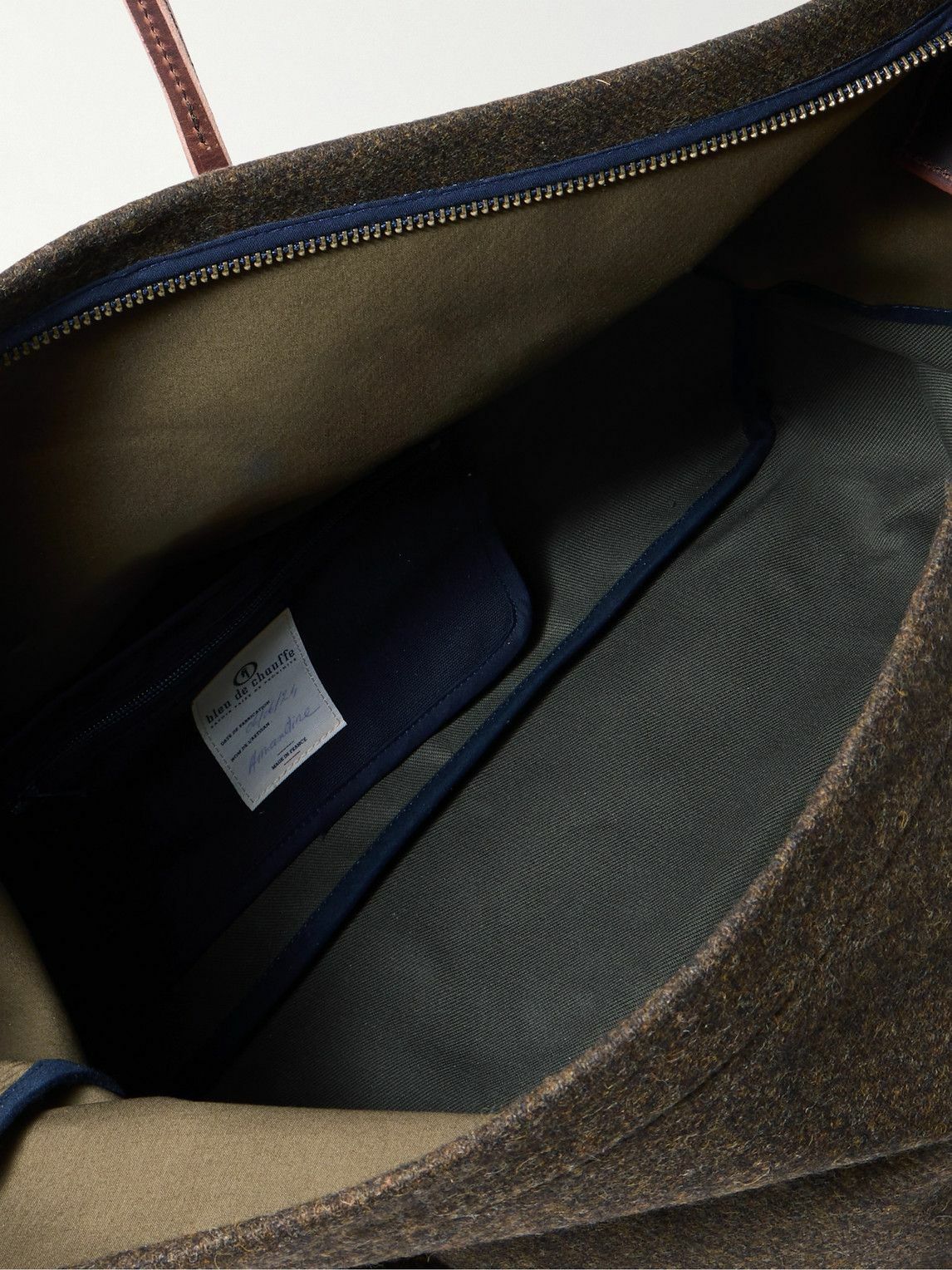 Bleu de Chauffe - Cabine Leather-Trimmed Tweed and Canvas Weekend Bag