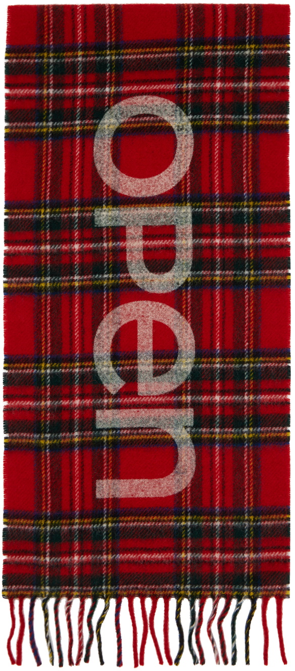 【OPEN YY】OPEN YY TARTAN WOOL SCARF, BEIGE OPEN YY TARTAN WOOL SCARF, BEIGE