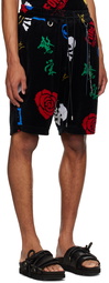 mastermind JAPAN Black Jacquard Shorts