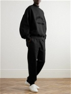 FEAR OF GOD ESSENTIALS - Logo-Appliquéd Cotton-Blend Jersey Mock-Neck Sweatshirt - Black
