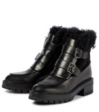 Aquazzura Ryan shearling-lined leather ankle boots