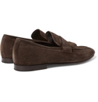 Dunhill - Chiltern Suede Penny Loafers - Men - Dark brown