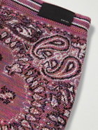 AMIRI - Straight-Leg Space-Dyed Bandana-Jacquard Cotton Drawstring Shorts - Purple