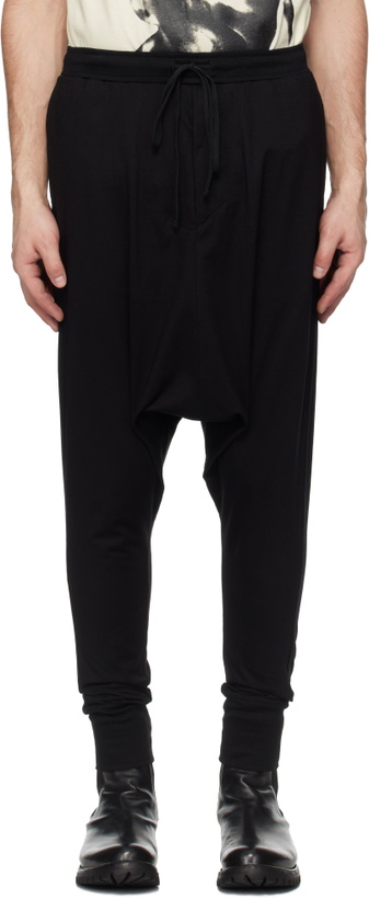 Photo: Julius Black Drop-Crotch Runner Sweatpants