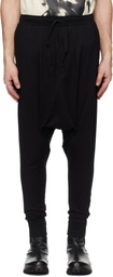 Julius Black Drop-Crotch Runner Sweatpants