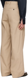 Wooyoungmi Beige Pleated Trousers