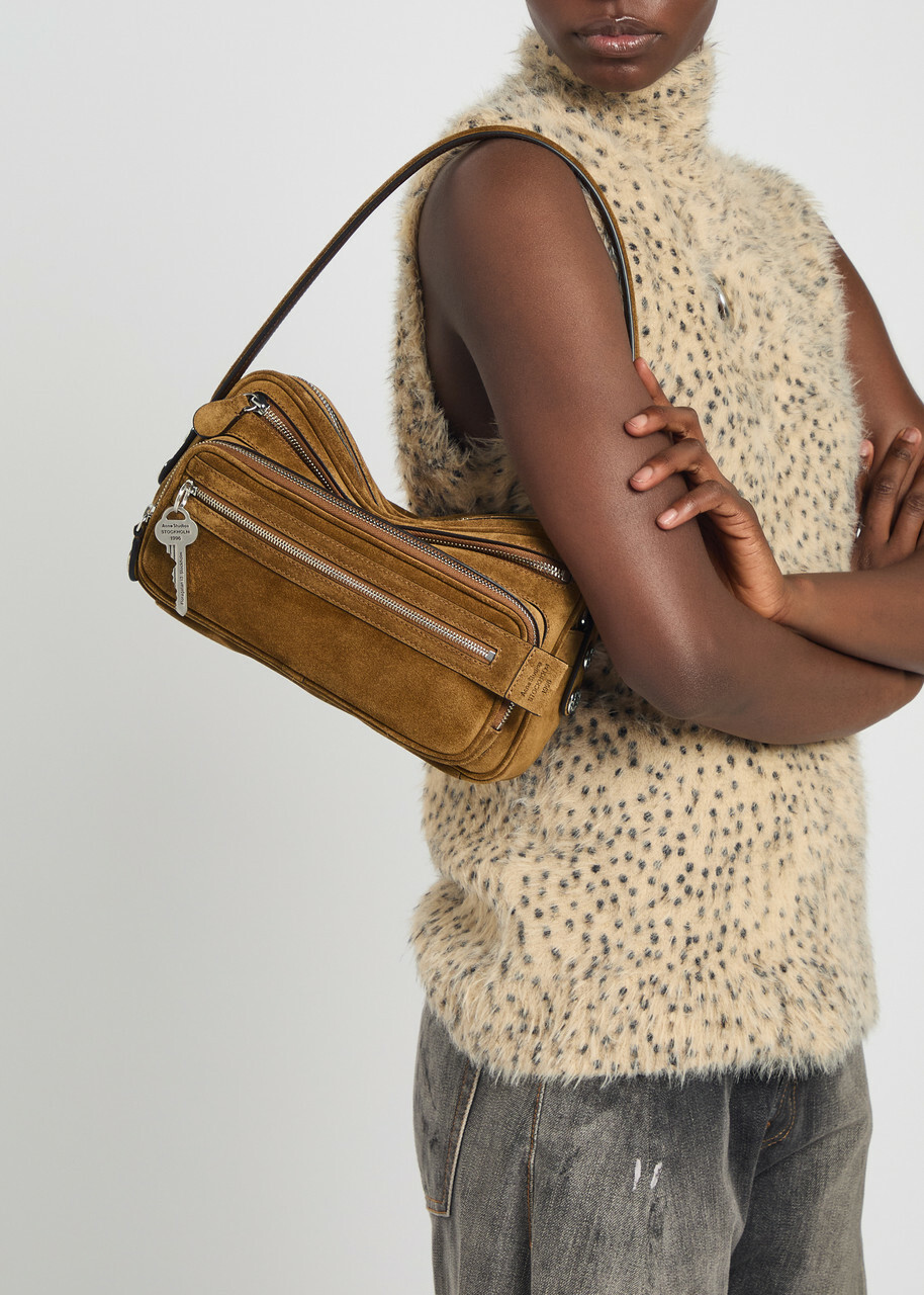 Acne Studios Camero Party Suede Shoulder bag - Brown - One Size