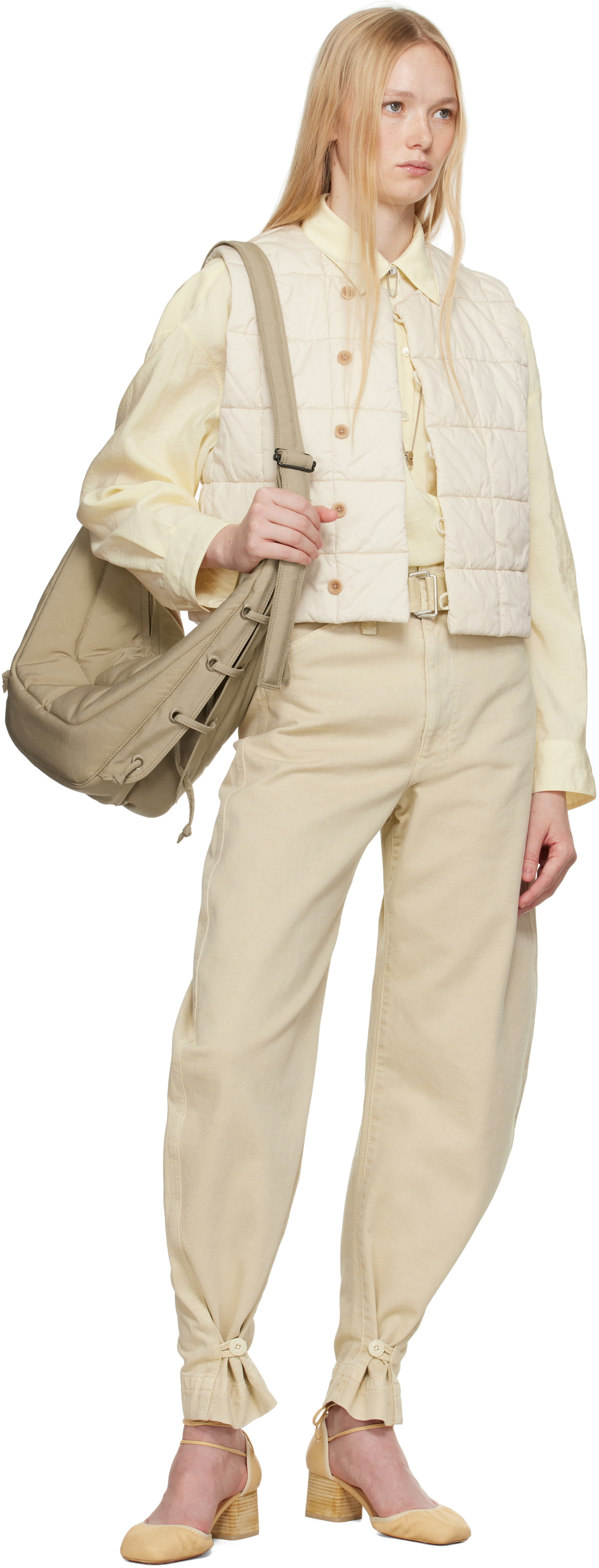 LEMAIRE Beige Medium Soft Game Bag Lemaire
