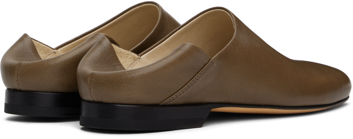 LEMAIRE Taupe Leather Slippers Lemaire