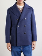 Brunello Cucinelli - Double-Breasted Wool and Silk-Blend Coat - Blue