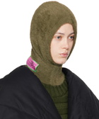MM6 Maison Margiela Khaki Furry Worn Out Intarsia Balaclava