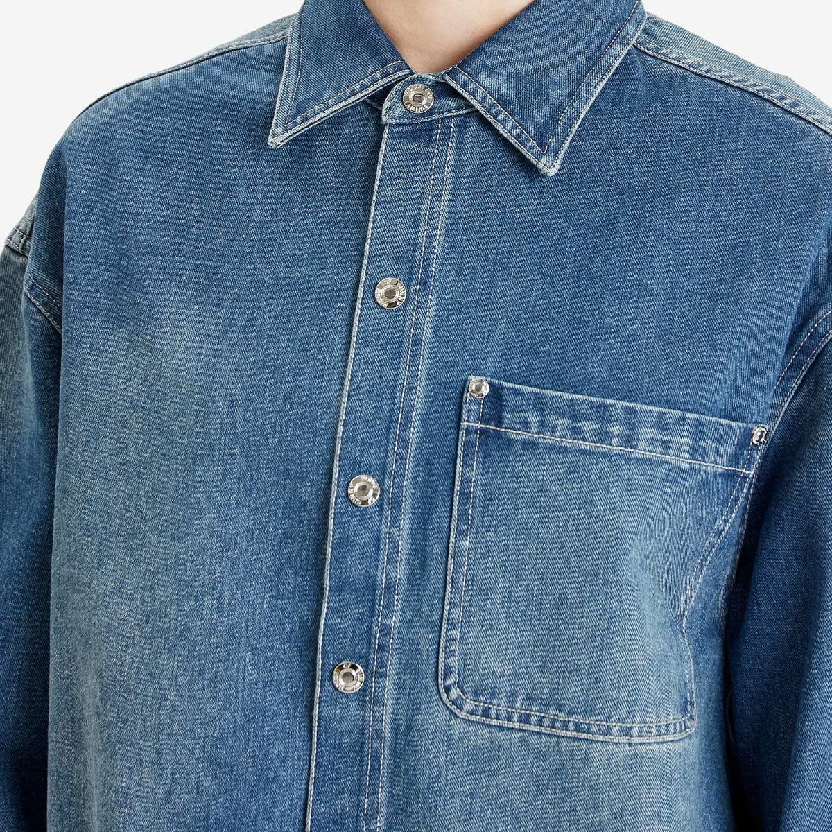 House Of Sunny Women's Take a Trip Denim Shirt in Blue Wash
