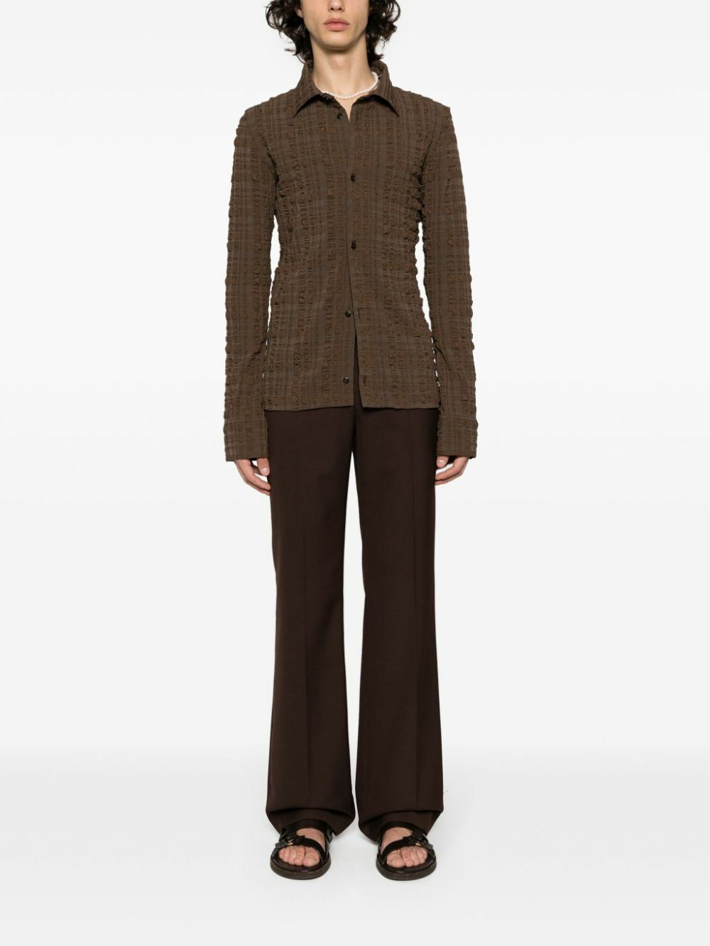 Nanushka Brown Lotte Checked Shirt