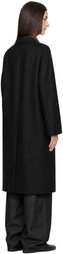 Studio Nicholson Black Ria Wool Melton Overcoat