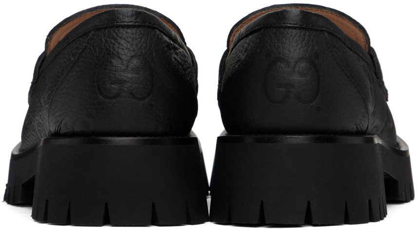 Gucci Black GG Horsebit Loafers