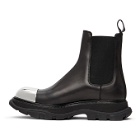 Alexander McQueen Black and Silver Tread Slick Chelsea Boots