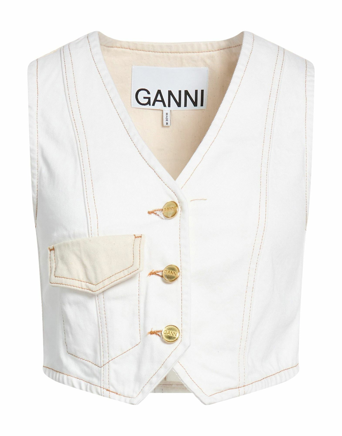 Ganni Womens Top Ivory