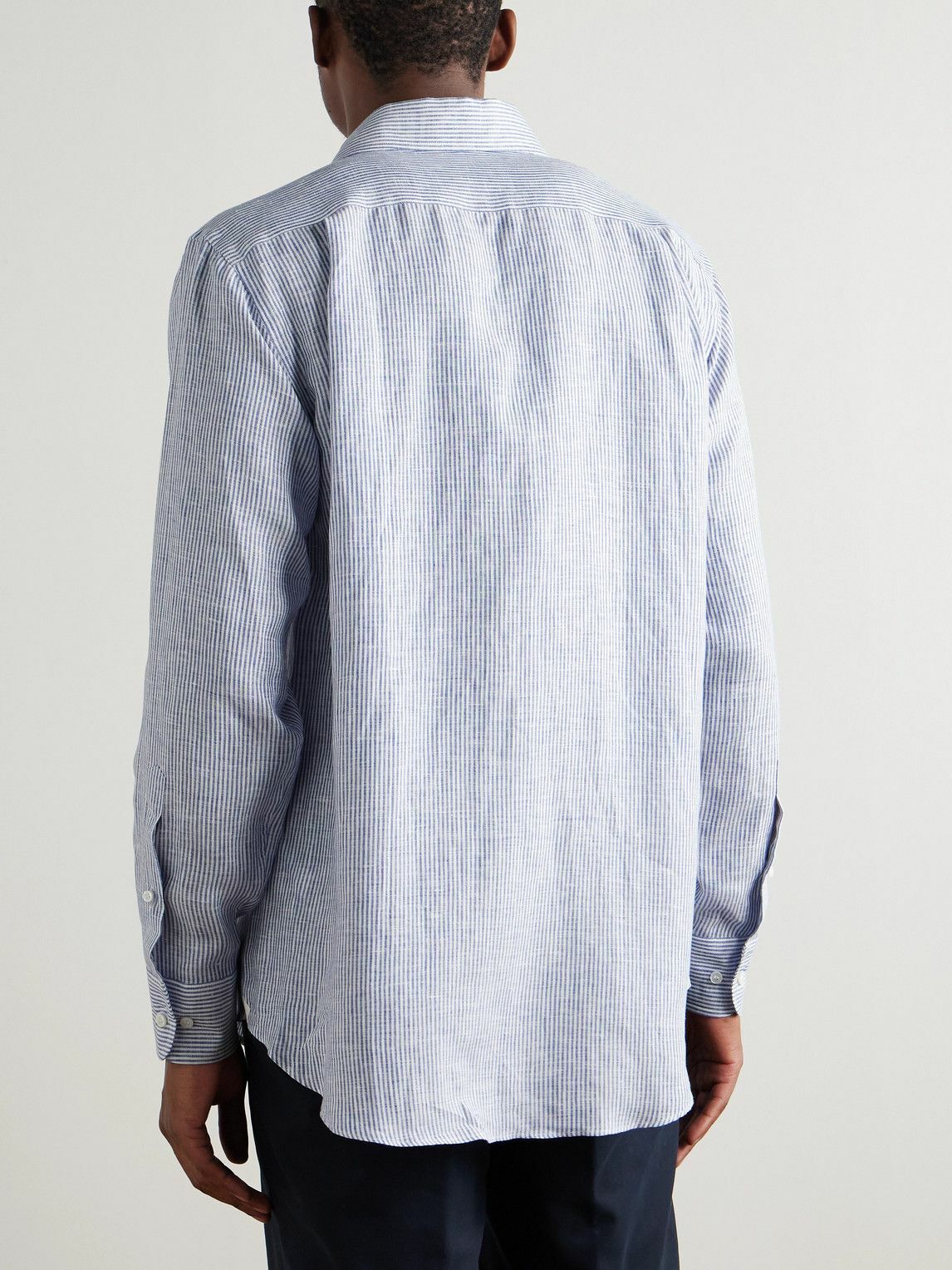 Loro Piana - André Striped Linen Shirt - Blue