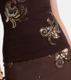 Xu Zhi Ribbed-knit sequined tank top