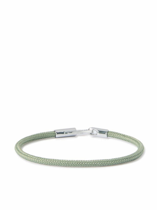 Photo: Miansai - Snap Rope and Rhodium-Plated Silver Bracelet - Green