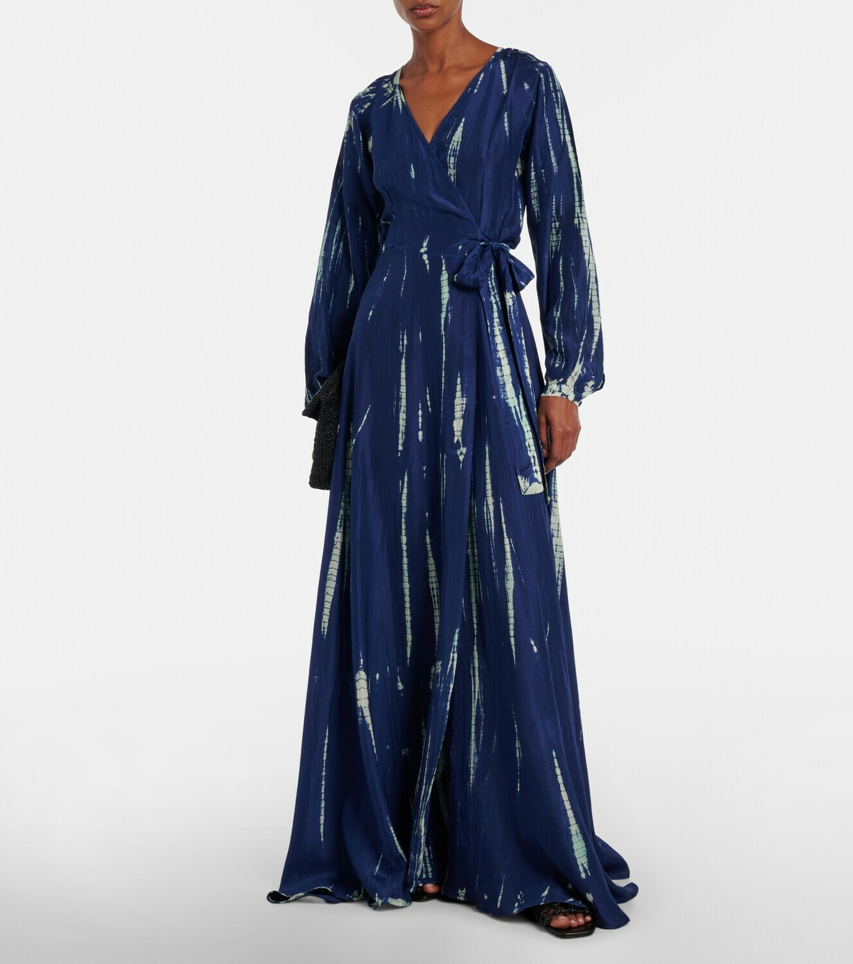 Anna Kosturova Tie-dye silk wrap maxi dress