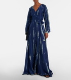 Anna Kosturova Tie-dye silk wrap maxi dress