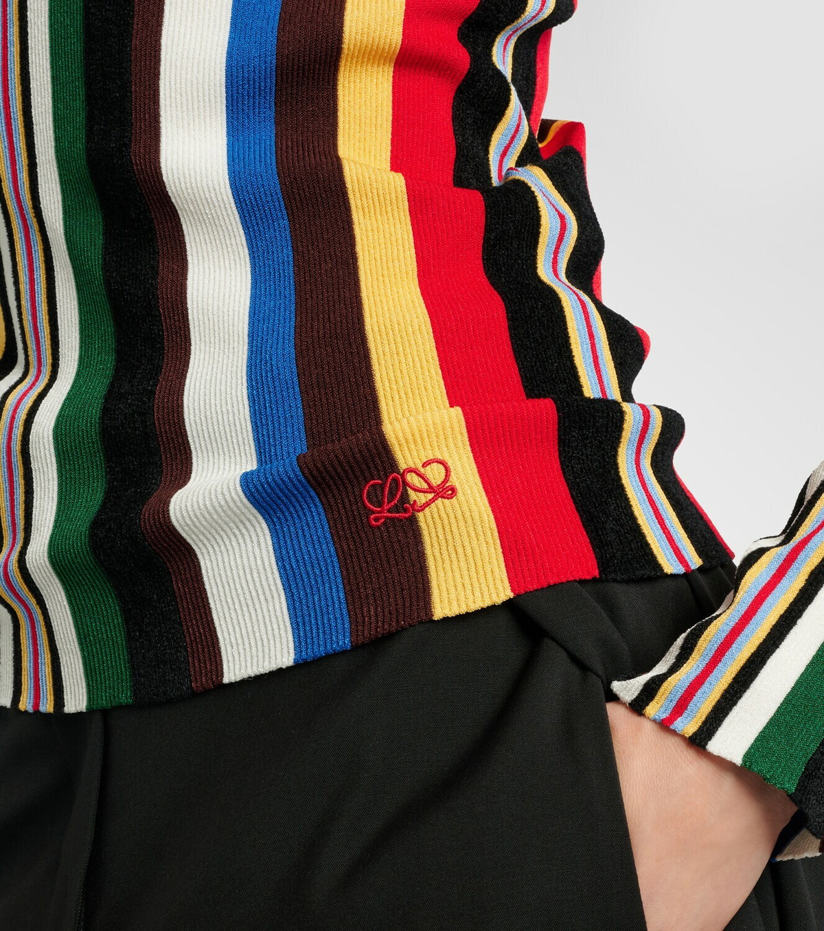 Loewe Striped half-zip sweater