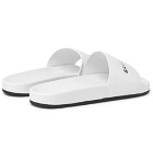 Balenciaga - Printed Leather Slides - White