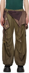 YAKU Khaki & Brown Journey Trousers
