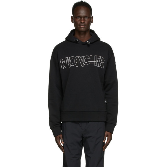 Photo: Moncler Grenoble Black Graphic Lettering Hoodie