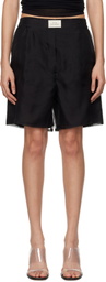 Silk Laundry Black Organza Boxer Shorts