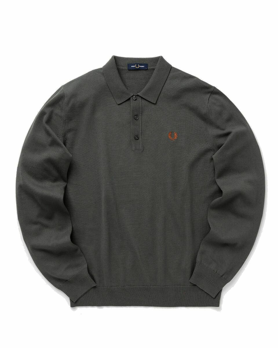 Photo: Fred Perry Classic Knitted Shirt Ls Black - Mens - Polos