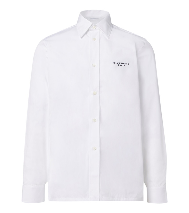 Photo: Givenchy Logo embroidered cotton poplin shirt