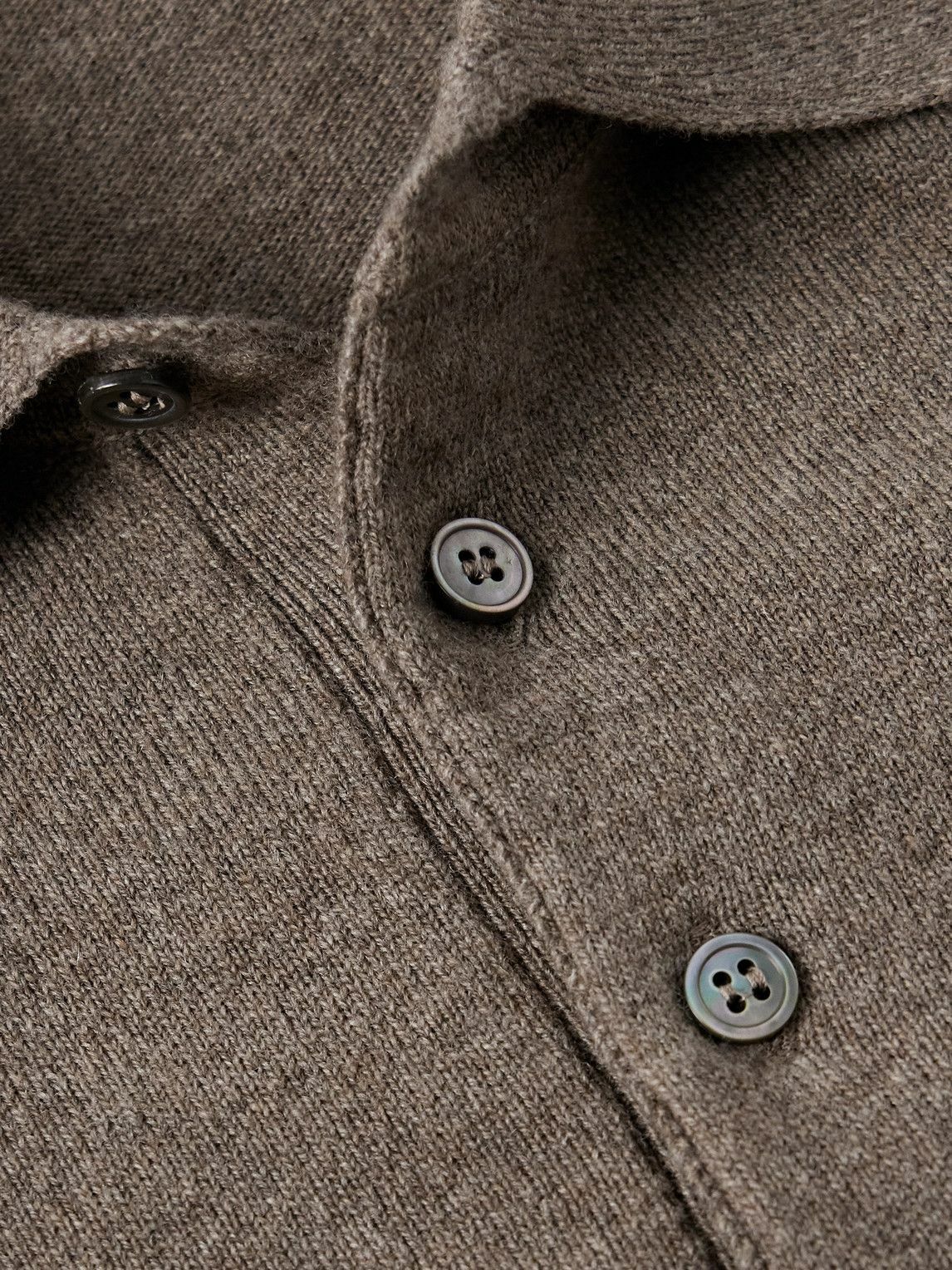 Anderson & Sheppard - Wool and Cashmere-Blend Polo Shirt - Brown