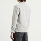 AMI Paris Men's Classic Fit Crewneck Jumper in Gris Cend Chine/Blanc Cr