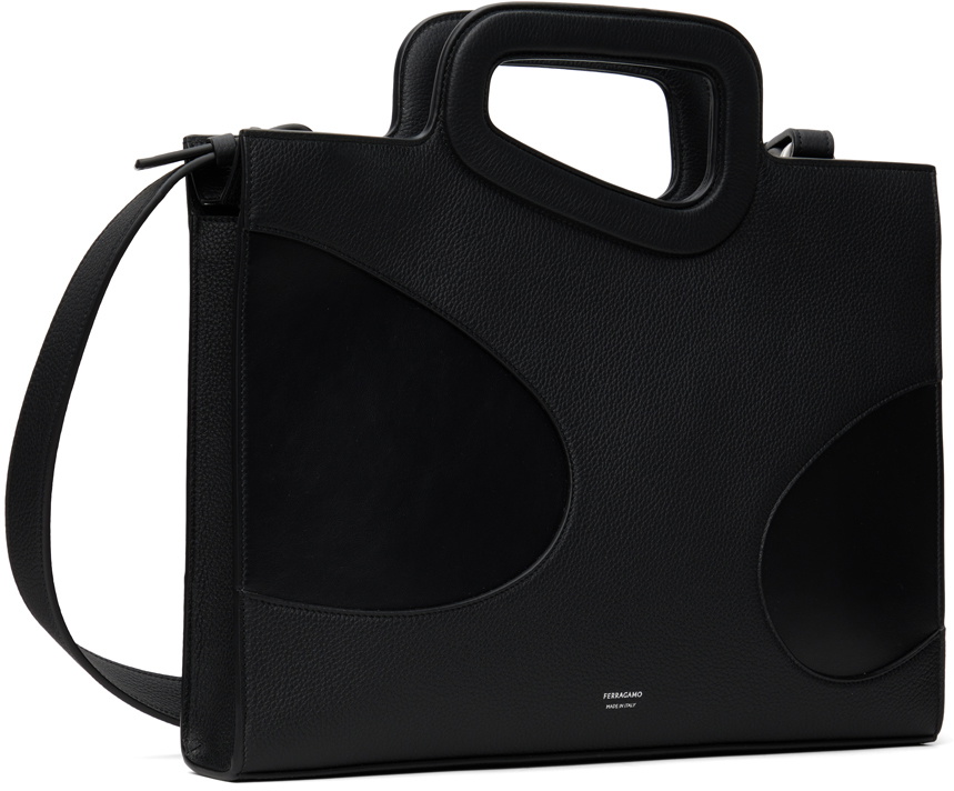 【関税&送料込】Salvatore Ferragamo Cut Out Nero Ferragamo Black Cutout Briefcase Salvatore Ferragamo