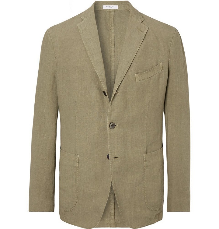 Photo: Boglioli - Olive K-Jacket Linen Suit Jacket - Men - Green