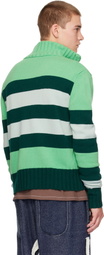Edward Cuming Green Optical Vortex Window Sweater