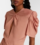 Valentino Bow-detail draped midi dress