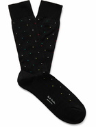 Paul Smith - Ribbed Polka-Dot Jacquard-Knit Cotton-Blend Socks