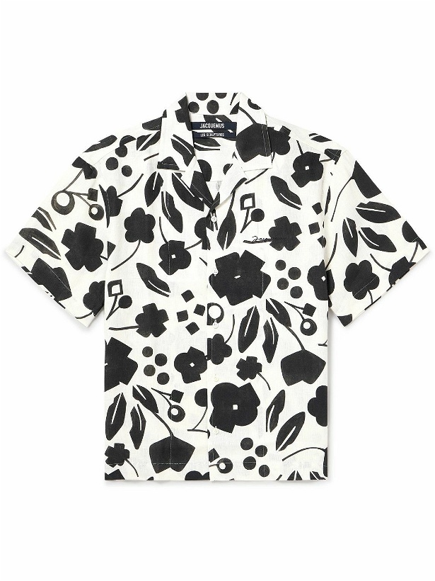 Photo: Jacquemus - Camp-Collar Floral-Print Linen Shirt - White