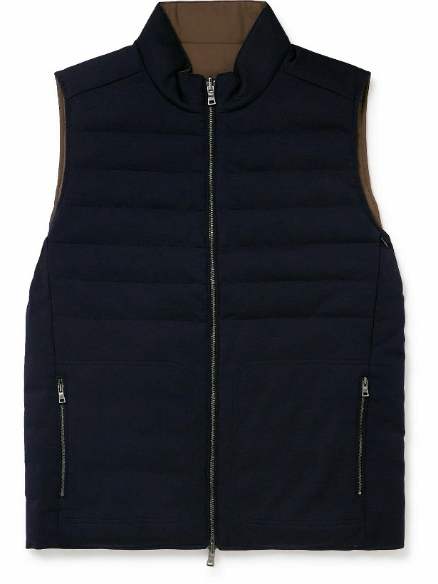 Photo: Peter Millar - Reversible Padded Quilted Wool and Shell Gilet - Black