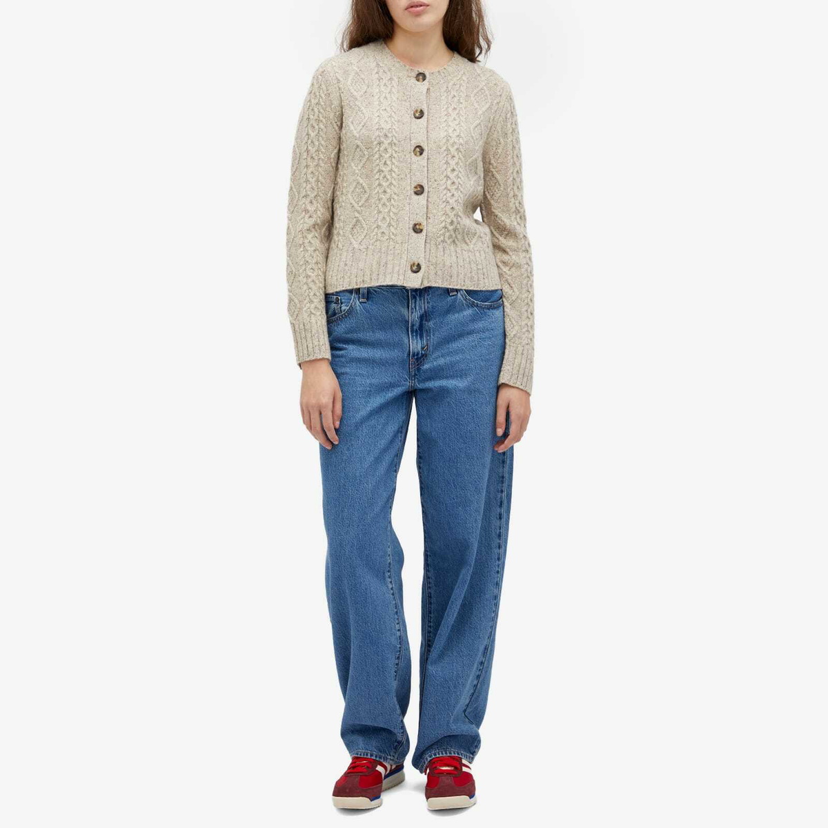 Levi's Women's Cable Knit Cardigan in White