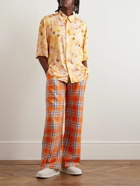 Collina Strada - Clover Checked Cotton-Flannel Trousers - Orange